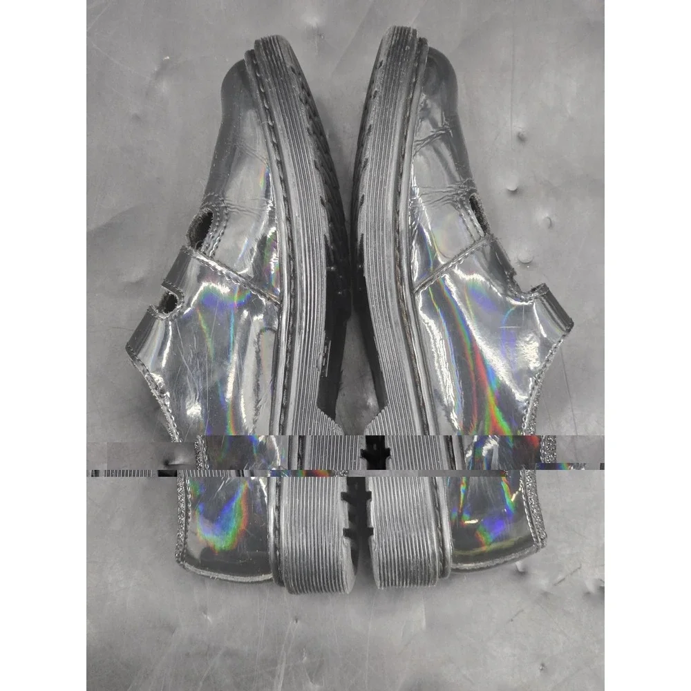 Dr. Martens 8065J Mary Jane Rainbow Black Patent Leather Kids Shoes US 3